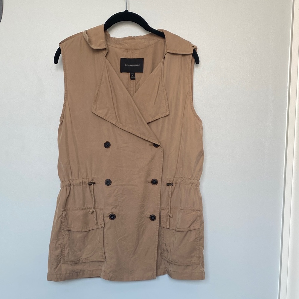 Banana Republic Beige Double-Breasted Vest